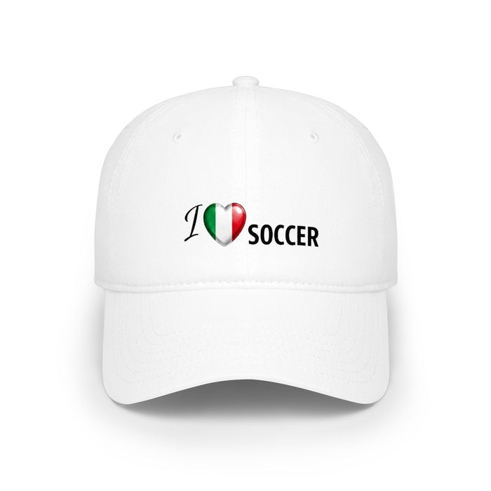 I Love Soccer Cap — Italian Flag Heart Soccer Baseball Hat