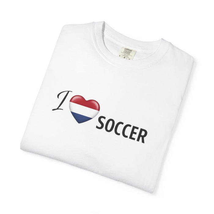 I Heart Soccer T‑Shirt — Flag Heart Soccer Fan Tee