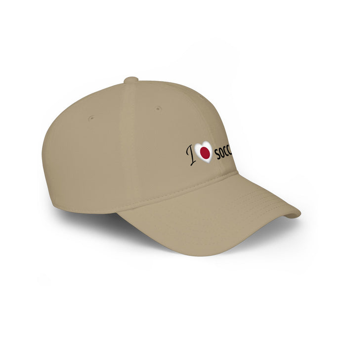 Japan Flag Heart 'I Love Soccer' Baseball Cap