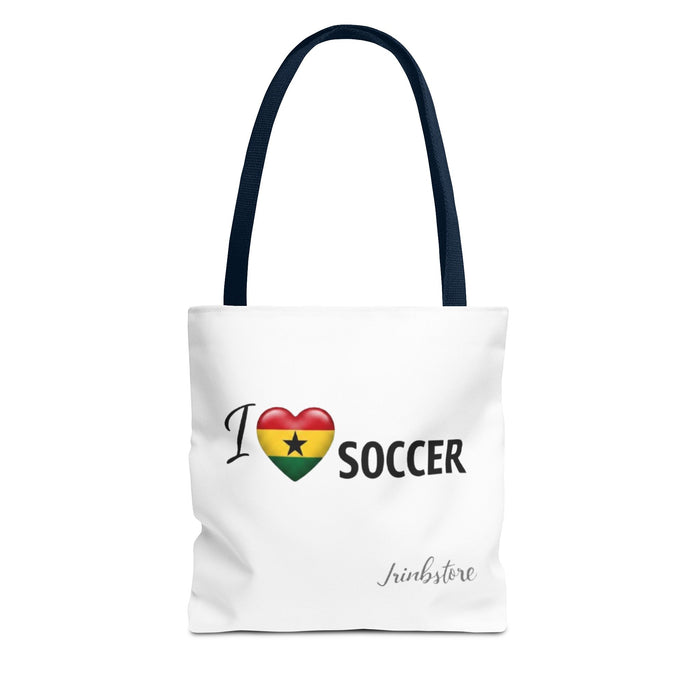 I  heart Ghana Soccer Tote Bag – Flag Heart Football Fan Tote