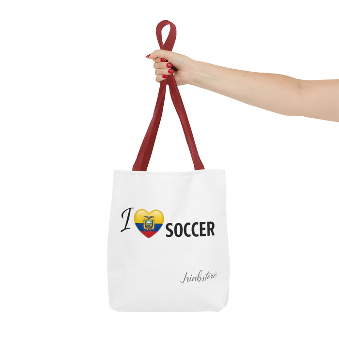 I heart Ecuador Soccer Tote Bag – Ecuadorian Flag Heart Soccer Fan Tote
