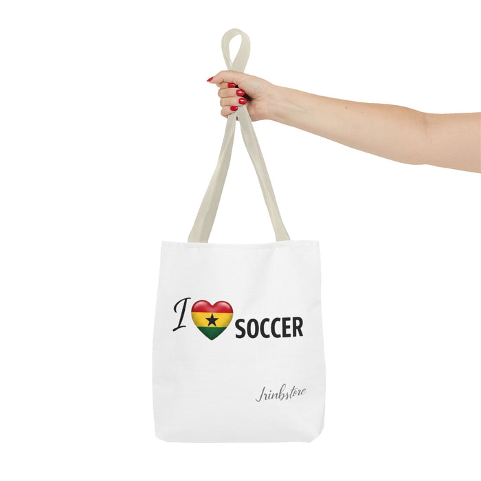 I  heart Ghana Soccer Tote Bag – Flag Heart Football Fan Tote