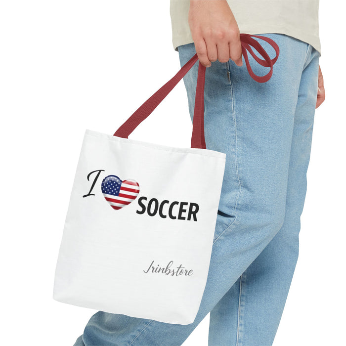 Soccer Tote Bag - I Heart USA Soccer Flag Design