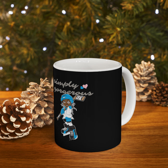 Simply Gorgeous Hockey Girl Ceramic Mug – Cute Female Hockey Player Coffee Cup (11oz/15oz)