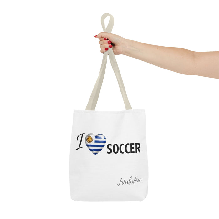 I Love Soccer Uruguay Flag Tote Bag — Soccer Fan Gift, Uruguay Football Supporter Tote