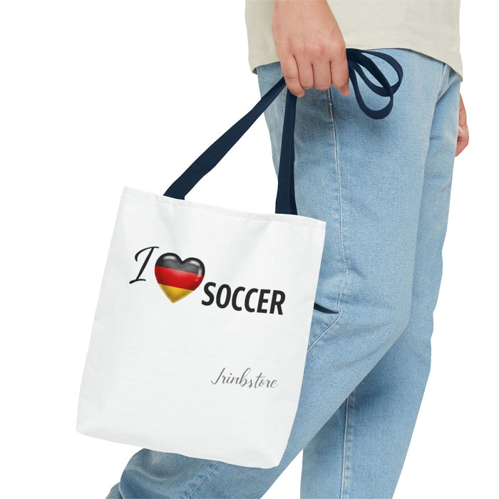 I Heart Germany Soccer Tote Bag – Fan Market Bag with German Flag Heart Design