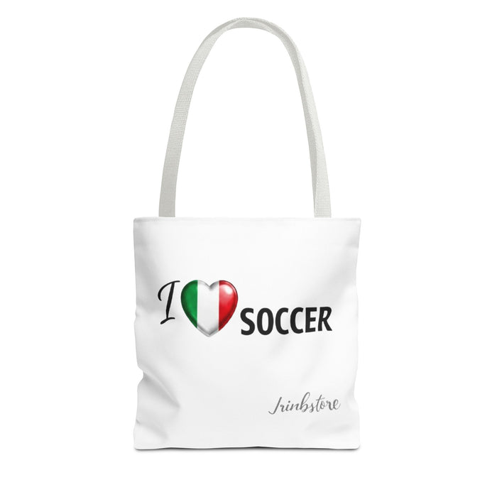 I heart Soccer Tote Bag — Italian Flag Heart Soccer Lover Gift