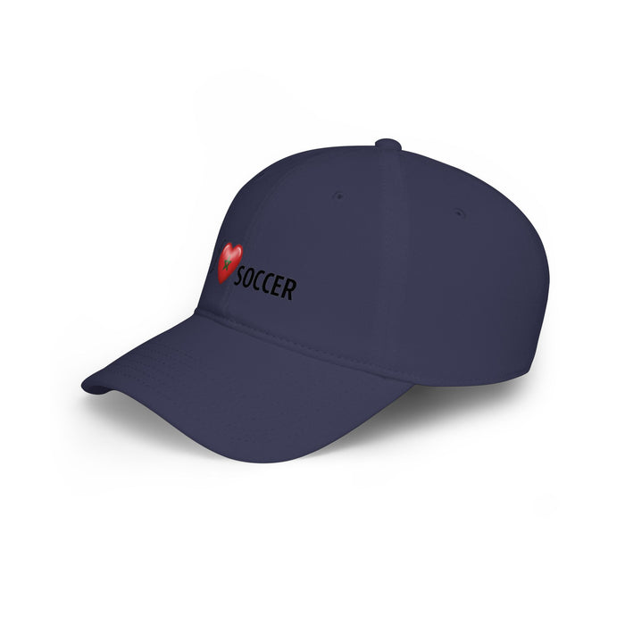 Morocco Flag Heart 'I Love Soccer' Baseball Cap