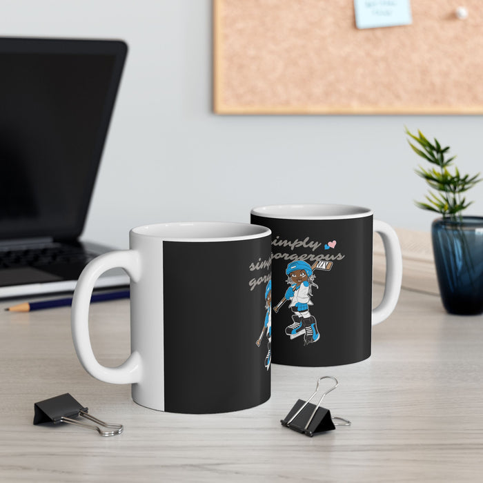 Simply Gorgeous Hockey Girl Ceramic Mug – Cute Female Hockey Player Coffee Cup (11oz/15oz)
