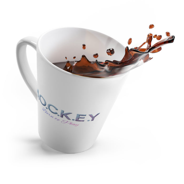 Hockey Latte Mug — "H.O.C.K.E.Y Born to Play" Coffee Cup for Players & Fans