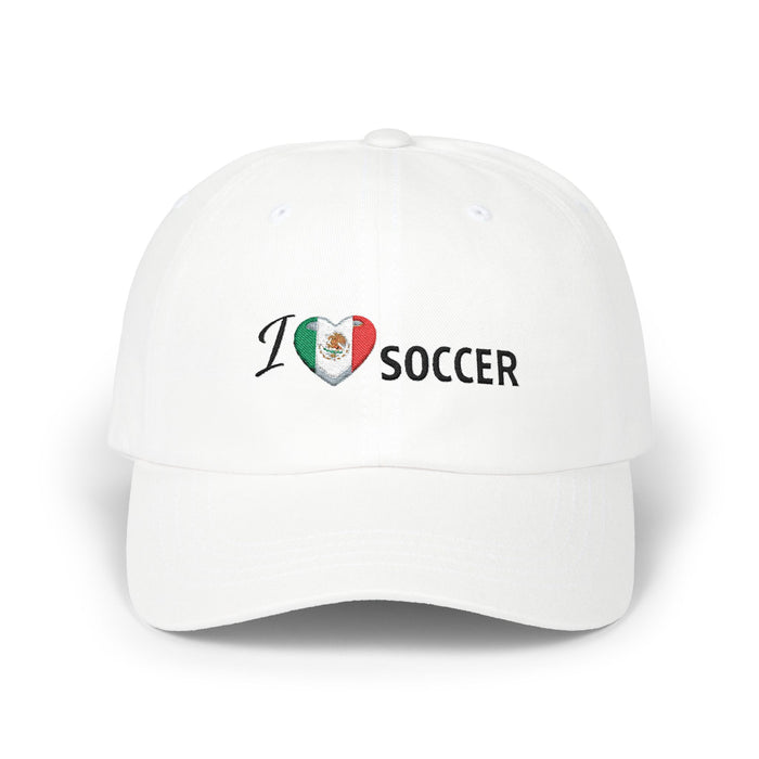 Mexican Flag Heart 'I Love Soccer' Baseball Cap