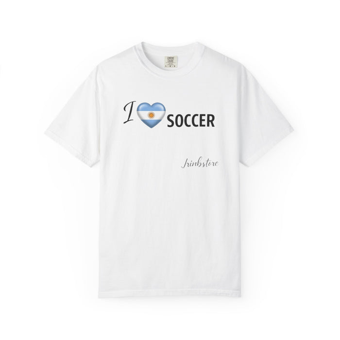 I Argentina Soccer T-Shirt — Argentina Flag Heart Football Tee