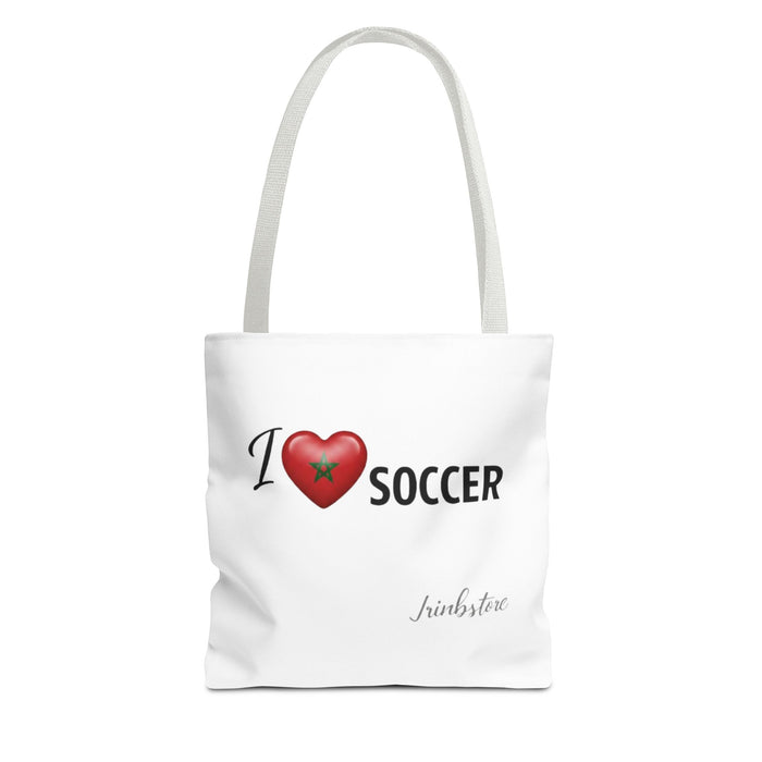 I heart Soccer Tote Bag — Heart Soccer with Morocco flag