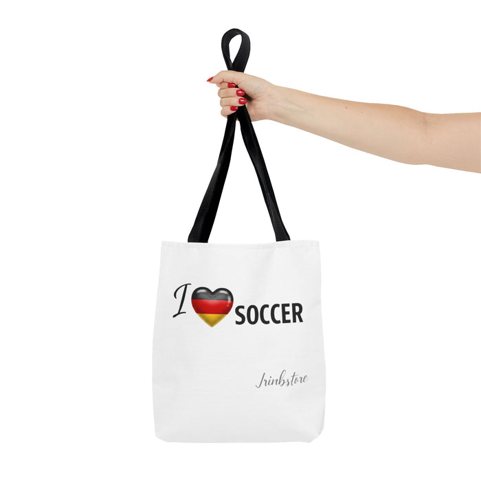 I Heart Germany Soccer Tote Bag – Fan Market Bag with German Flag Heart Design