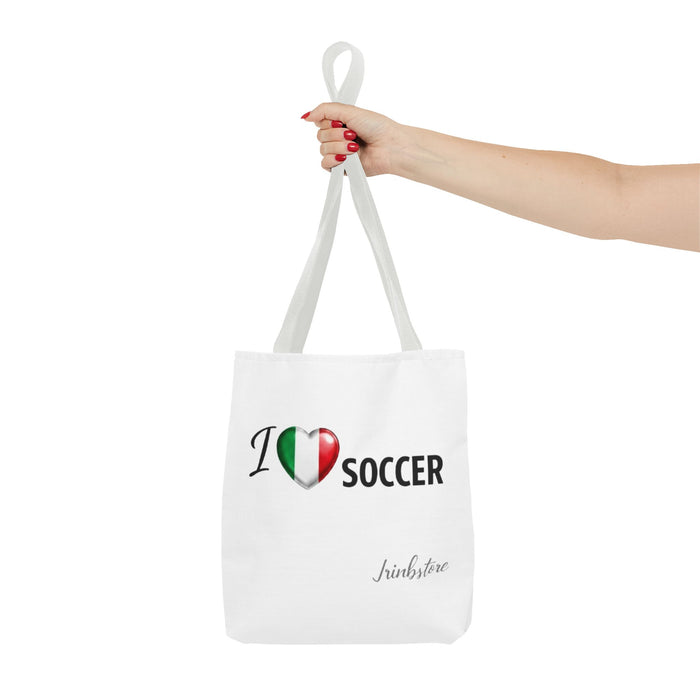 I heart Soccer Tote Bag — Italian Flag Heart Soccer Lover Gift