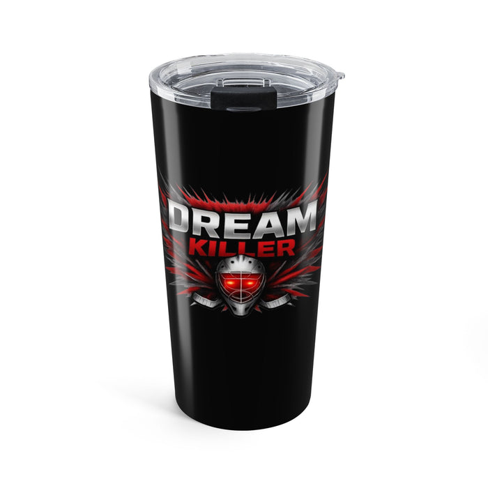 Dream Killer 20oz Tumbler — Black Insulated Travel Cup with Red Skull Graphic