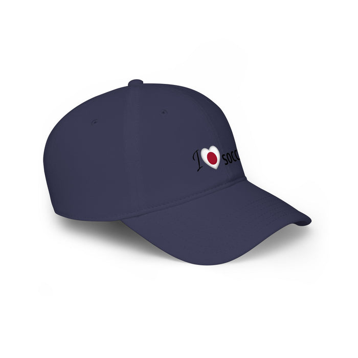 Japan Flag Heart 'I Love Soccer' Baseball Cap