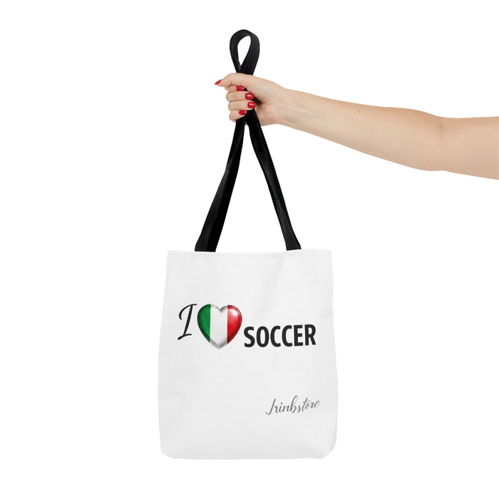 I heart Soccer Tote Bag — Italian Flag Heart Soccer Lover Gift