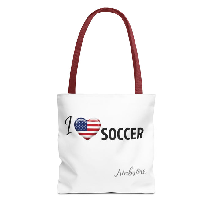 Soccer Tote Bag - I Heart USA Soccer Flag Design
