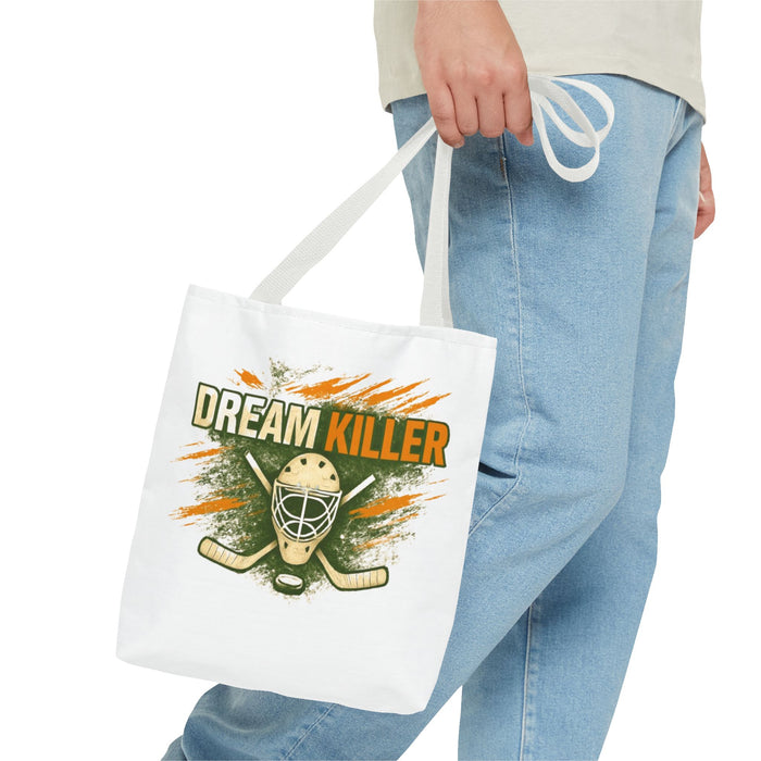 Hockey 'Dream Killer' Tote Bag – Goalie Mask & Sticks Sports Tote
