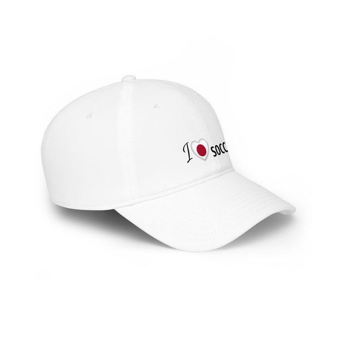 Japan Flag Heart 'I Love Soccer' Baseball Cap