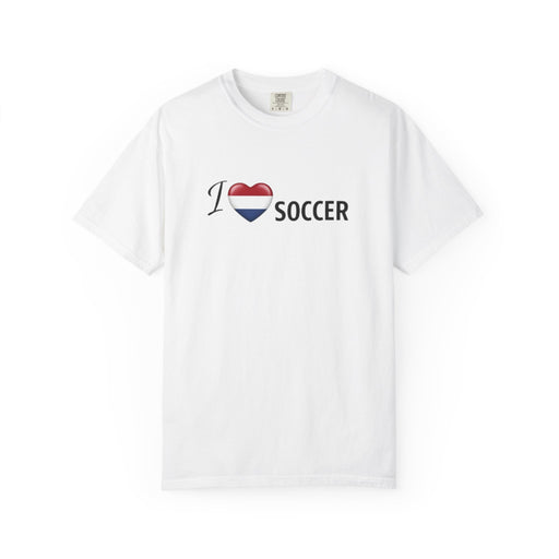 I Heart Soccer T‑Shirt — Flag Heart Soccer Fan Tee