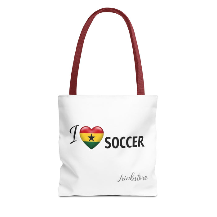 I  heart Ghana Soccer Tote Bag – Flag Heart Football Fan Tote