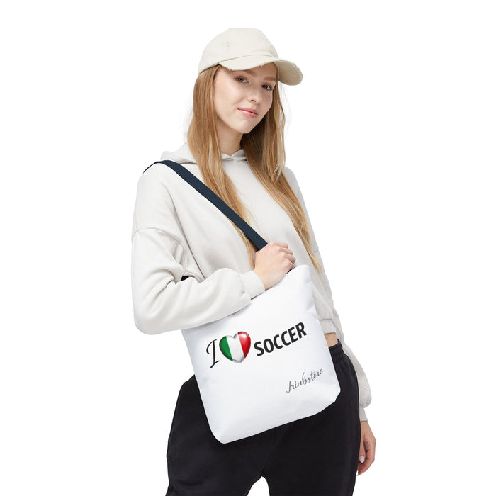 I heart Soccer Tote Bag — Italian Flag Heart Soccer Lover Gift