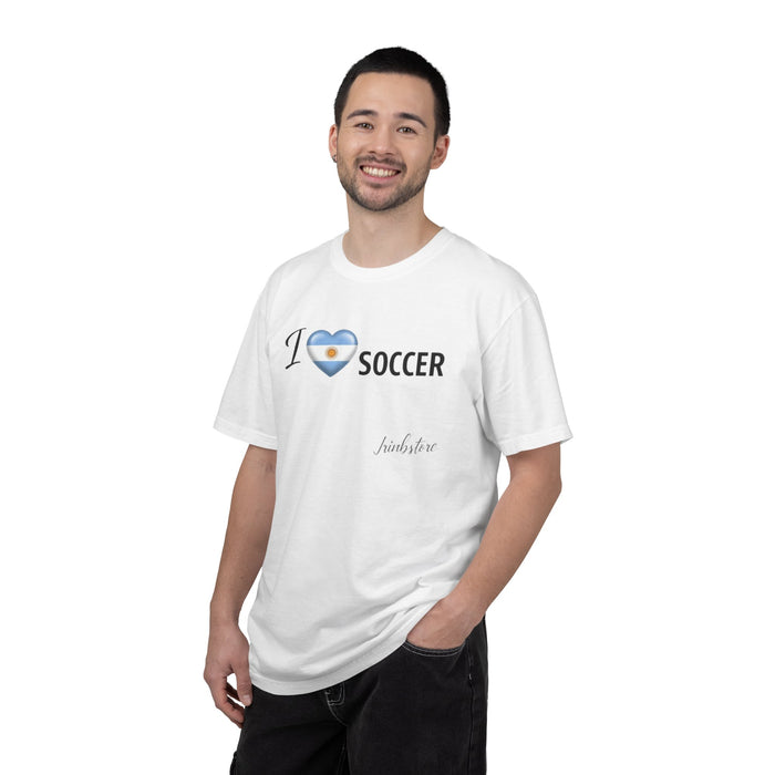 I Argentina Soccer T-Shirt — Argentina Flag Heart Football Tee
