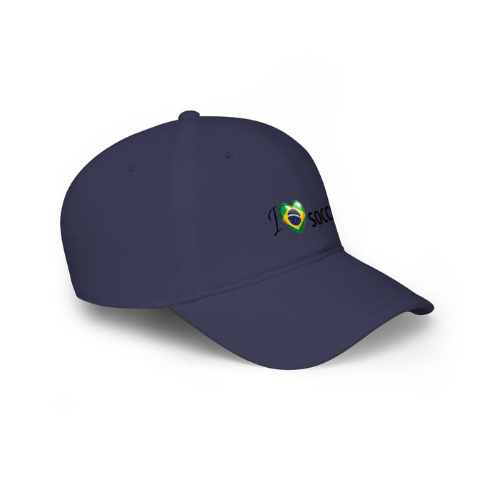 Brazil Flag Heart 'I Love Soccer' Baseball Cap