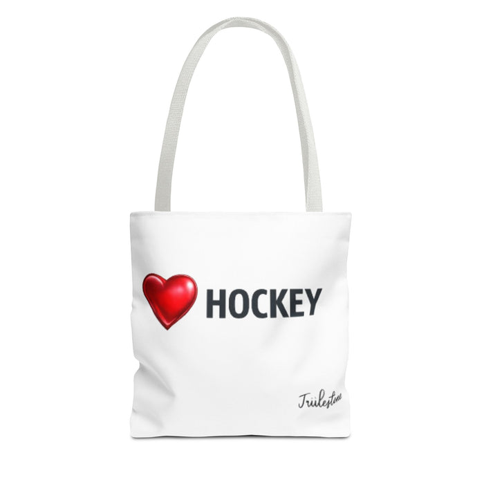 Love Hockey Tote Bag – Heart Emoji Hockey Fan Tote