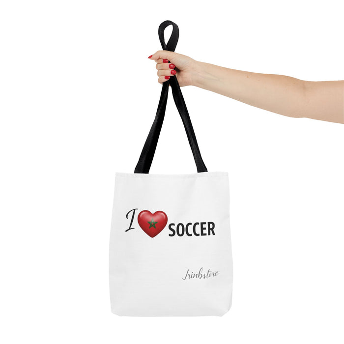 I heart Soccer Tote Bag — Heart Soccer with Morocco flag