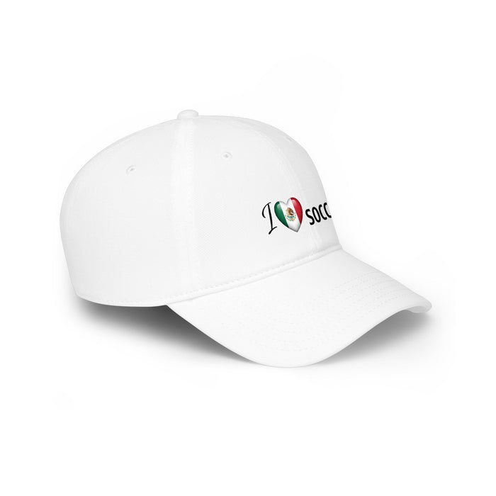 Mexican Flag Heart 'I Love Soccer' Baseball Cap