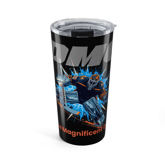 20oz Insulated Travel Tumbler — Retro Blue Racing Car Design