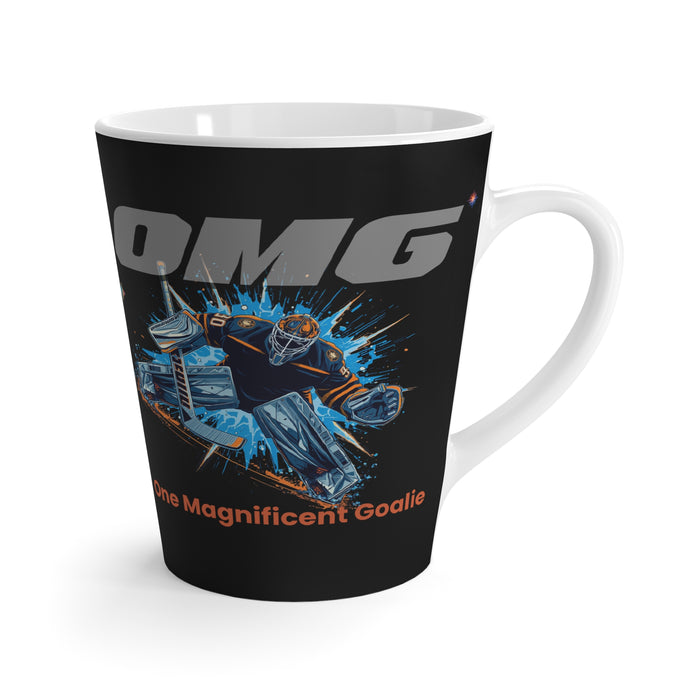 Latte Mug — "OMG One Magnificent Goalie" Hockey Goalie Latte Mug, Gift for Hockey Players & Fans
