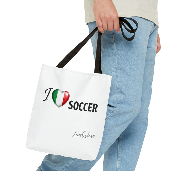 I heart Soccer Tote Bag — Italian Flag Heart Soccer Lover Gift