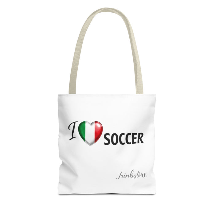 I heart Soccer Tote Bag — Italian Flag Heart Soccer Lover Gift
