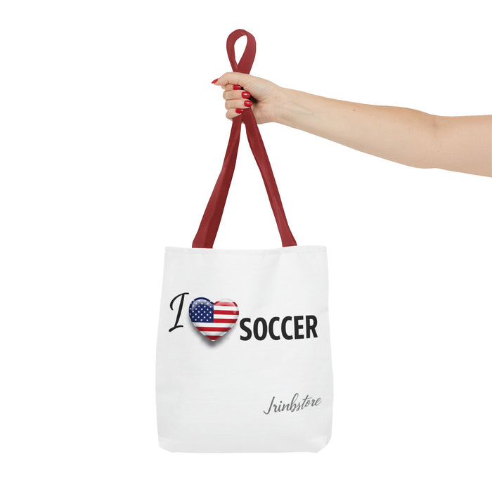 I Heart Soccer Tote Bag — USA Flag Heart Soccer Tote
