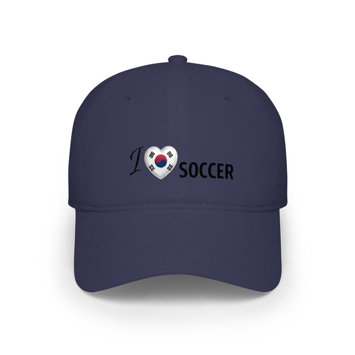 Korean Flag Heart 'I Love Soccer' Baseball Cap