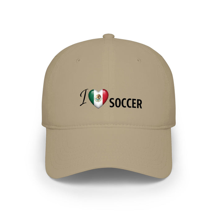 Mexican Flag Heart 'I Love Soccer' Baseball Cap