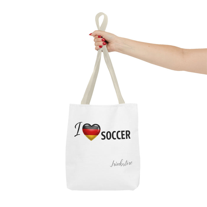 I Heart Germany Soccer Tote Bag – Fan Market Bag with German Flag Heart Design