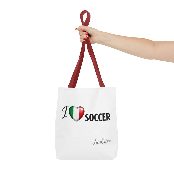 I heart Soccer Tote Bag — Italian Flag Heart Soccer Lover Gift