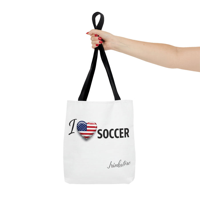 I Heart Soccer Tote Bag — USA Flag Heart Soccer Tote