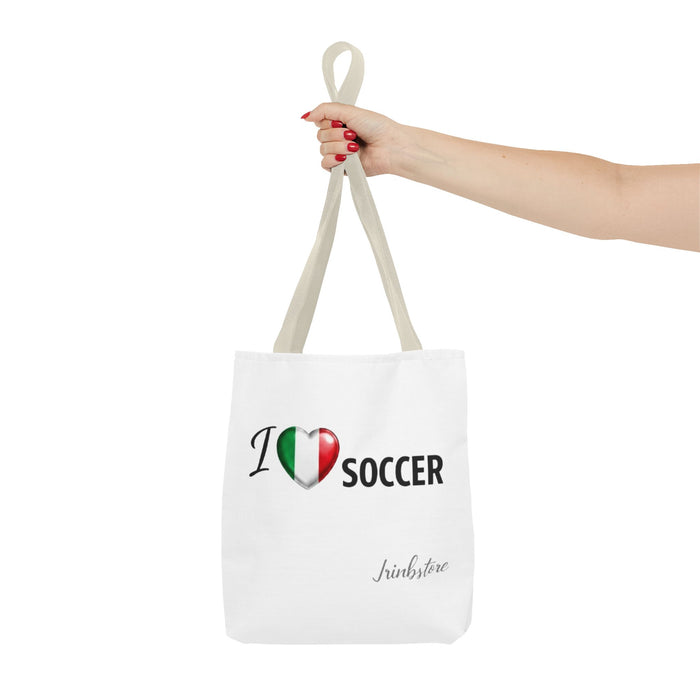 I heart Soccer Tote Bag — Italian Flag Heart Soccer Lover Gift