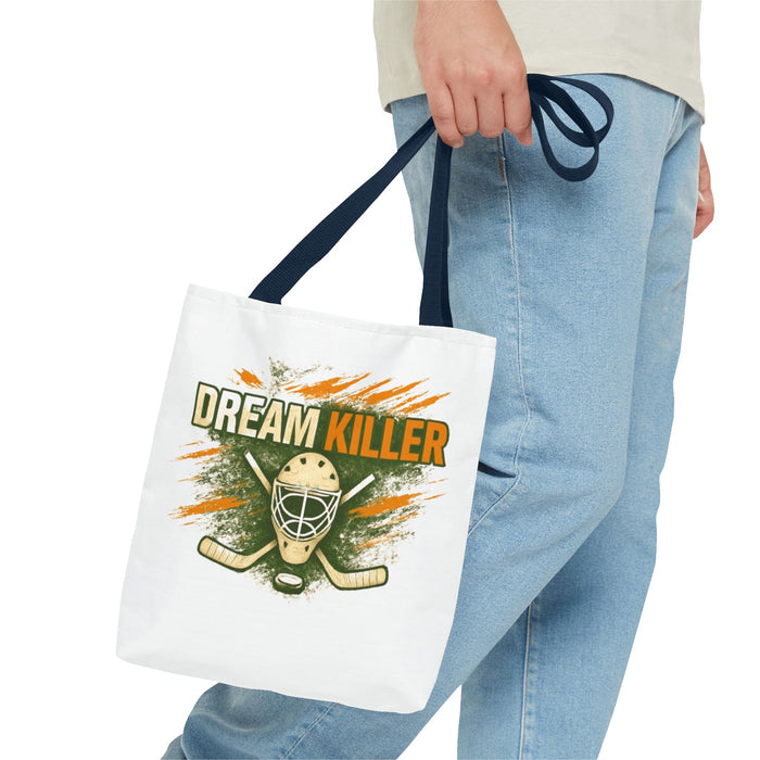 Hockey 'Dream Killer' Tote Bag – Goalie Mask & Sticks Sports Tote
