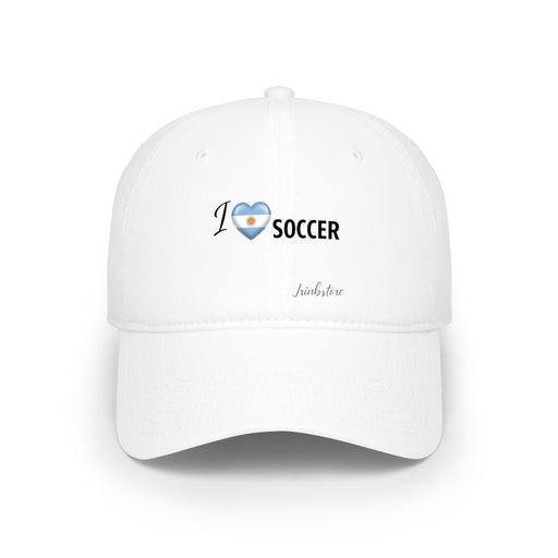 I Heart Soccer Low Profile Baseball Cap – Argentina Flag Heart 
