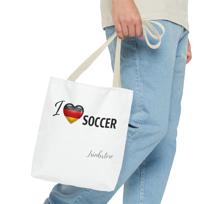 I Heart Germany Soccer Tote Bag – Fan Market Bag with German Flag Heart Design