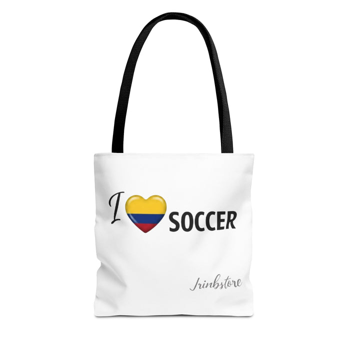 I Love Soccer Tote Bag — Colombia Flag Heart Soccer Fan Tote