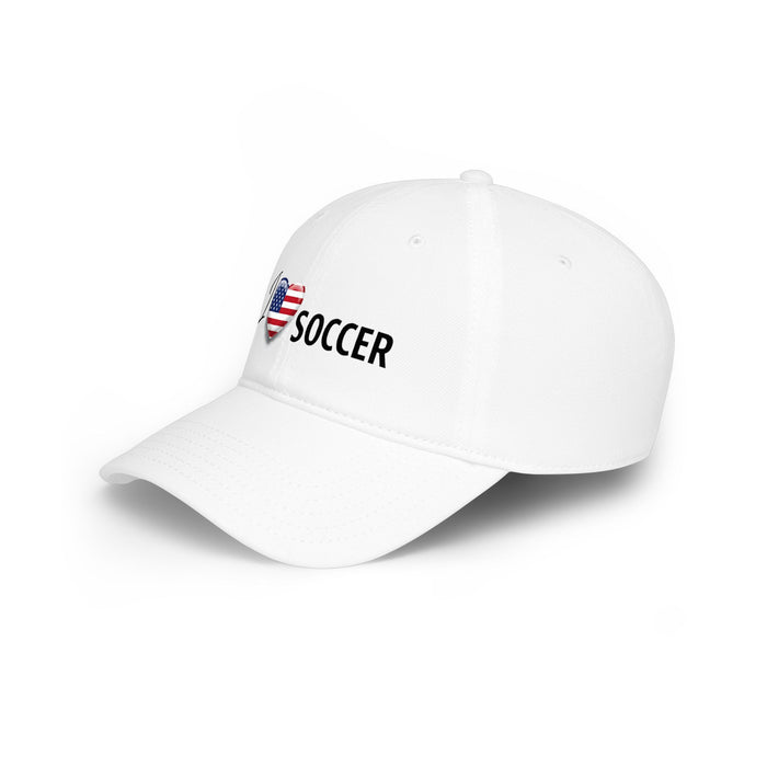 USA Flag Heart "I Love Soccer" Baseball Cap