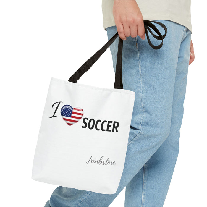 Soccer Tote Bag - I Heart USA Soccer Flag Design